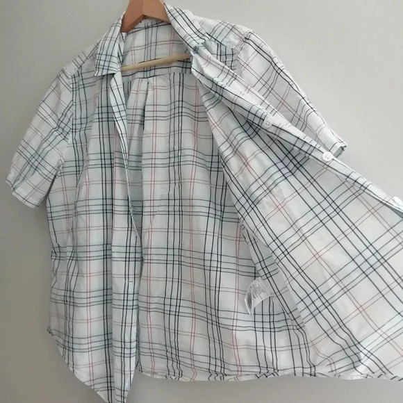 Equipment Kiera Tie Front Button Up Plaid Blouse Lightweight Cotton Large - Picture 10 of 16